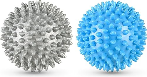 Lot de 2 balles de massage hérisson rigides à picots Idéal pour la thérapie des points de déclenchement, le soulagement du stress ou le massage, mini boule de fascia – Ballon de massage