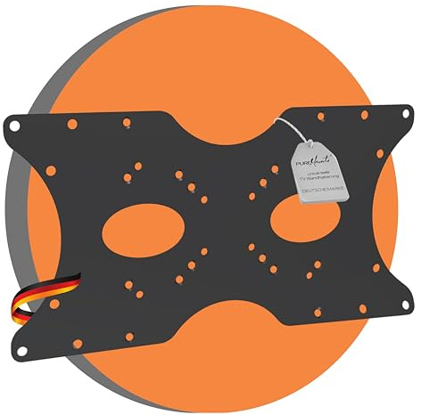 PureMounts Vesa Adapter, Adapterplatte Universal 50x50 bis 400x200 mm, Für Monitor, TV, Fernseher, Bildschirm, Halterung, Wandhalterung, Schwarz