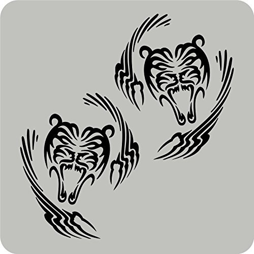 kleb-drauf.de 2 kratzende Tiger-Aufkleber zur Dekoration von Wänden, Glasprodukten, Fliesen und Allen Anderen glatten Oberflächen; aus 18 Farben wählbar; in matt oder glänzend; Hellblau - matt