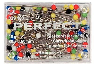 Prym Glaskopfnadeln 0,60 x 30 mm silberfarbig bunt 10 g