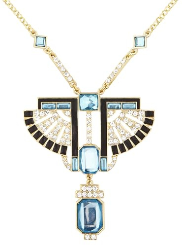 W WIDMANN MILANO Party Fashion - Pharao Kette mit Strass | Goldener Modeschmuck mit Topas-Steinen, Accessoires, Kostümzubehör für Pharao, Ägypten, Karneval und Mottoparty