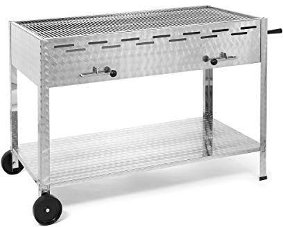 Edelstahl Holzkohlegrill 1140mm, fahrbar mit Edelstahl-Rost
