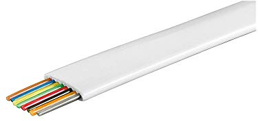 Goobay 93309 Cavo Piatto Telefonico 100m Bobina, AWG 28, CCA, Alluminio Rivestito di Rame, 8 Fili, Bianco, 100m Lunghezza del Cavo