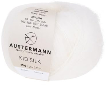 Kid Silk | Mohairwolle mit Seide | 225m/25g | Farbe: 01 - Weiss