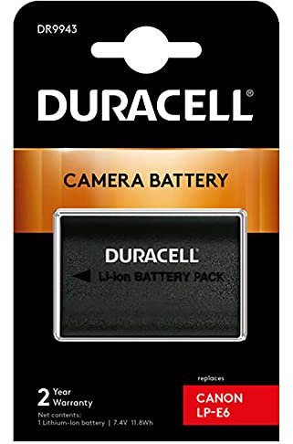 Duracell DR9943 Analog Canon LP-E6 Battery for EOS 60D 70D 7D 5D Mark 2 Mark 3 7.4V 1600 mAh