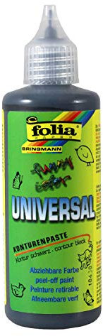 folia 4469/ko - Funny color, Konturenfarbe, Window Color Farbe in 80 ml Flasche, für Fenster, Spiegel und glatte Oberflächen, schwarz