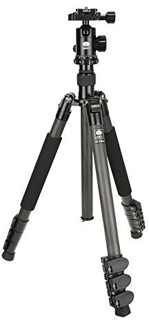 Sirui ET-1204/E-10 Easy Traveler Dreibeinstativ mit E-10 Kopf (Carbon, Höhe: 139 cm, Gewicht: 1,04kg, Belastbarkeit: 8kg) mit Tasche und Gurt