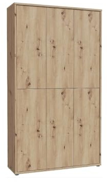Forte Alice Springs Schuhschrank 100 110, moderner Flurschrank mit 6 Türen und 15 Einlegeböden, Holzwerkstoff, Artisan Eiche Holzdekor, 109,2 cm breit x 191,9 cm hoch x 34,9 cm tief