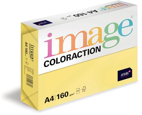 Image Coloraction Florida - farbiges Kopierpapier - DIN A4, 210 x 297 mm, 160 g/m² - buntes, holzfreies Druckerpapier für Kopierer - 250 Blatt - Zitronengelb