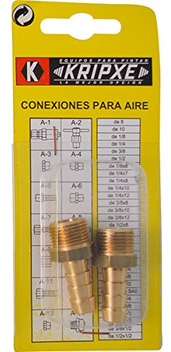 Kripxe a-5 - Juego racor macho rosca 3/8x10 (blister 2u)