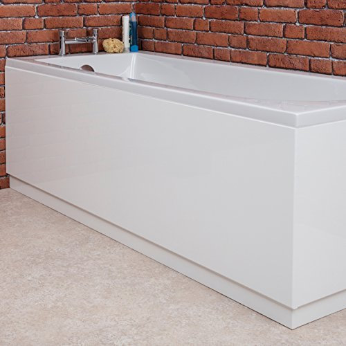 VeeBath Linx Universal Front Side Bath Panel White Gloss Moisture Resistant Wooden MDF with Adjutable Plinth - 1500mm