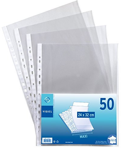 Viquel 50 Stück Prospekthüllen aus Polypropylen 24 x 32