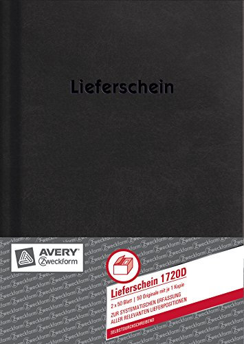 Avery Zweckform 1720D Lieferschein, DIN A5, selbstdurchschreibend, 2 x 50 Blatt, weiß