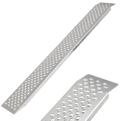 TRUTZHOLM 1 x Alu Auffahrrampe 150 x 21,5 cm 200 kg rutschhemmend starr Fahrradrampe Verladerampe leichte Ausführung