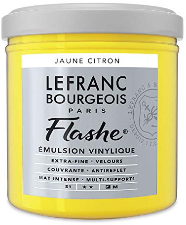 Lefranc & Bourgeois Acrylique 230311/vinyle Couleur, Jaune Citron, 7 x 7 x 7,3 cm