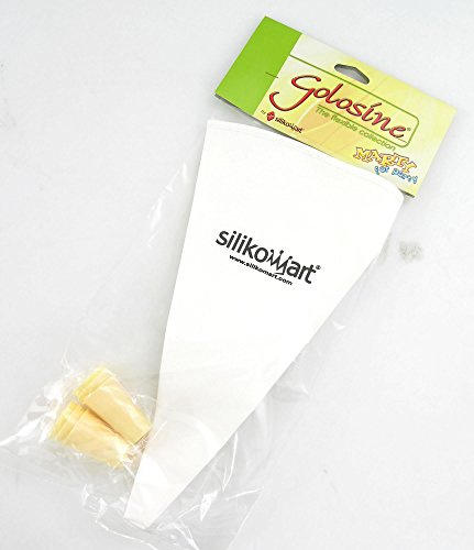 silikomart | Sacs à Pâtisserie avec 6 Douilles en Silicone, 340 mm, Blanche