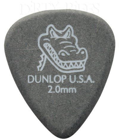 24 x Dunlop Gator gitarrplektrum / plektrum – 2,00 mm i en praktisk plockburk