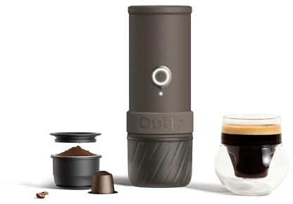 OutIn Mino Portable Electric Espresso Machine, Mini Camping Coffee Maker for Travel, Pocket Sized Coffee Machine Self-Heating with USB-C, Ground Coffee & NS Capsule Adapter For Adventure