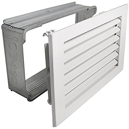 Kaltluftgitter KG 2515 W Weiss 250 x 150 mm Lüftungsgitter mit Einbaurahmen
