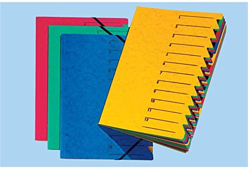 Ordnungsmappe EASY 12tlg. farblich sortiert, 5er-Pack.