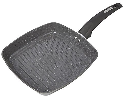 Tower T80336 Cerastone Forged Grill Pan with Non-Stick Coating and Soft Touch Handle, 25cm, Graphite