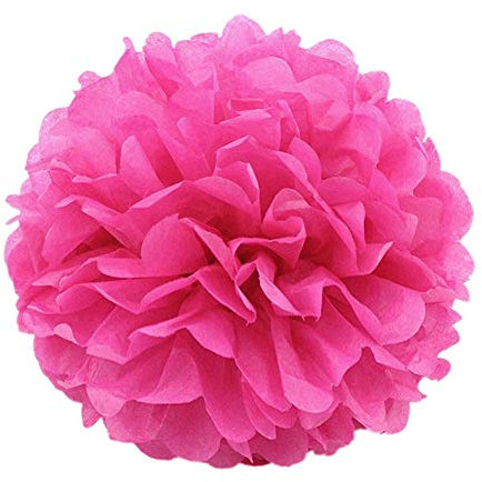 JZK 10x Fucsia pom pom carta velina 25cm decorazioni festone per matrimonio compleanno battesimo bimbo bambina Natale laurea nascita comunione camera da letto per ragazza addobbi pompon pon pon