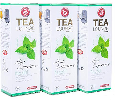 Teekanne Tealounge Kapseln Kräutertee Mint Experience No. 601, 3er Pack (3 x 8 Kapseln)