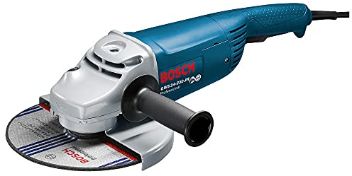 Bosch Professional Smerigliatrice Angolare Gws 24-230 Jh 230 Mm (Motore da 2400 Watt conLimitatore di Spunto Alla Partenza, Protezione Contro Il Riavvio Accidentale)