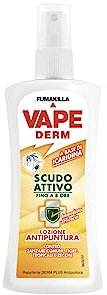 Vape Derm Lo Scudo Attivo Lozione Antipuntura, Repellente Zanzare, Protegge da Zanzara Comune, Tigre, Tropicale, Efficace a 8 Ore, 100 ml