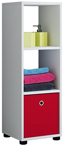 VCM Standregal 31x30x93 cm 3 Fächer Holzwerkstoff Bücherregal Deko | Stauraum für Bücher und Ordner - Wohnzimmer oder Büro - Bücherliebhaber - Für mehr Ordnung im Alltag