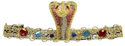 W WIDMANN MILANO Party Fashion - Ägyptisches Stirnband mit Schlange | Kopfschmuck mit Schlangenmotiv und bunten Edelsteinen für Cleopatra-Kostüme, Karneval