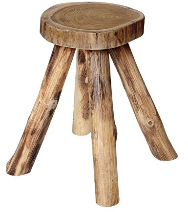 Brillibrum Hocker Sitzhocker Beistelltisch Teakholz Holz massiv Couchtisch Nachttisch Wurzelholz Tisch