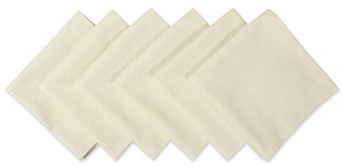 DII Solid Pastel Napkin Set Cotton, Machine Washable, 20x20 Inch, Natural, 6 Count