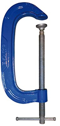 Eclipse Professional Tools E20-3 Schwerlast G-Zwinge 75 mm (3) – Duktil-Eisen, Stahl-Gleitbacke, Doppelgewinde, Holz- & Metallbearbeitung, Blau