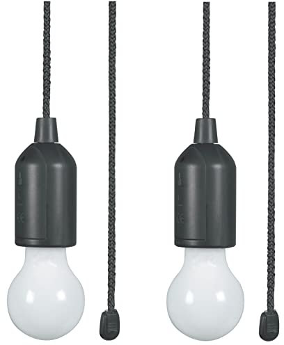 LYTT 410.385 - x 2 LED Pull Cord Hanging Lights Portable for Garages Sheds Tents, Lofts-Twin Pack
