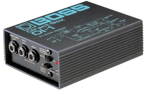 BOSS Di-1 Direct In Box, A Direct Box with Crystal-Clear Sound for Transforming High-Impedance; Sturdy, Compact Design & Three Input Level Switches