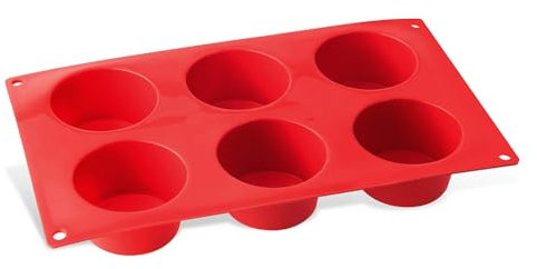 Molde silicona magdalenas para horno 6 cavidades antiadherente, Bandeja hornear muffins resistente desde -40ºC a 230ºC, Fuente hornear cupcakes resistente al ácido de frutas,30x18x4cm,Dr Oetker,1ud.