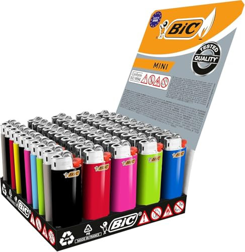BIC Mini Feuerzeuge - Tray mit 50 Stück