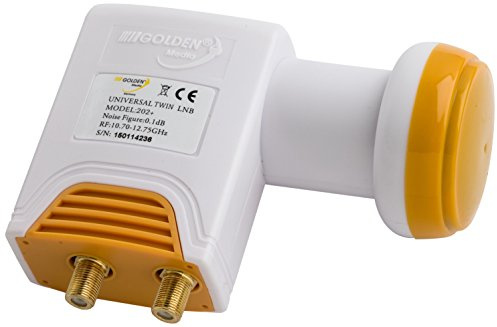 Golden Media High Gain Universal LNB Twin avec des contacts plaqués or (Full HD, 4K, 0.1dB)