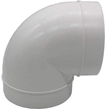 Kair 90 Degree Elbow Bend 125mm - 5 inch Round Plastic Ducting Joint to Connect Round Duct Pipe or Flexible Hose