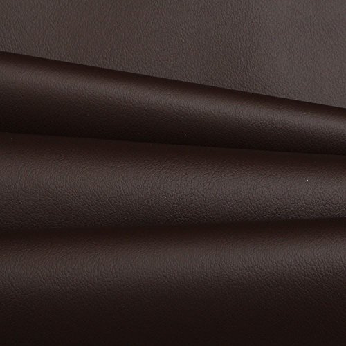QUICKFABRICS Dark Chocolate Brown Textured Fire Retardant Faux Leather Leatherette Upholstery Fabric Material Per metre x 140 cm Width