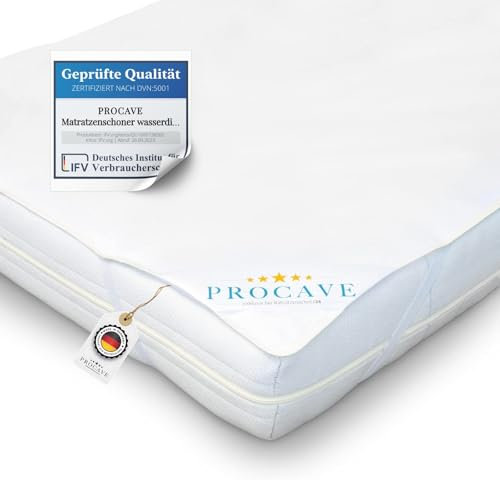 PROCAVE® Matratzenschoner 100x200 cm wasserdicht | Atmungsaktiver Matratzentopper mit Nässeschutz | Inkontinenzunterlage waschbar | Anti-Milben Bettunterlage | Premium Matratzenauflage Made in Germany