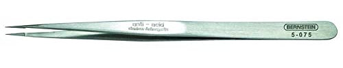 Bernstein Werkzeug SMD-Pinzette gerade, super-spitz, Greiffläche abgesetzt, 140 mm, 5-075