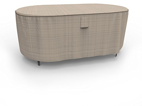 Budge P5A26PM1 Housse de Table Ovale de Jardin Anglais Robuste et imperméable Petite Taille Marron Clair Bicolore