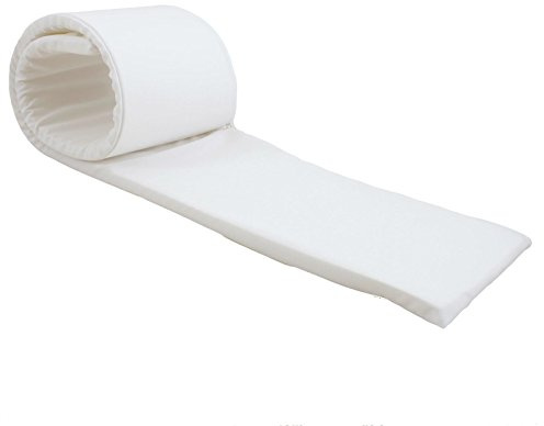 Hans-Textil-Shop Bierbankauflage Polyester | Sitzauflage, Auflage, Schaumstoffkern, Pflegeleicht, Robust, Wiederverwendbar, Wechselbarer Bezug mit Reißverschluss, Made in Europe (Weiß, 220x25 cm)
