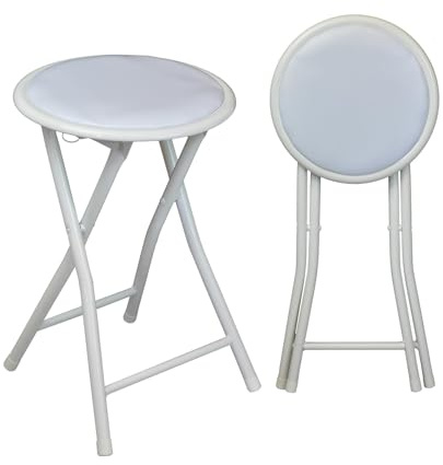 Harbour Housewares Gepolsterte Klapphocker - Weiß - Pack Von 2