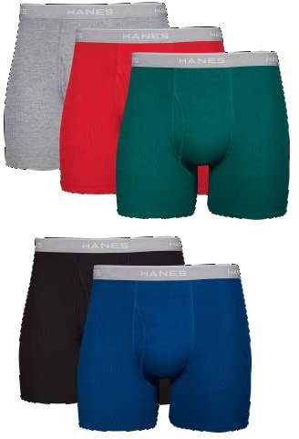 Hanes retroshorts för män (10-pack), 5 stycken - blandade färger, XL