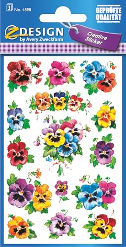 AVERY Zweckform 4398 Decorative Stickers Pansy 45 Stickers