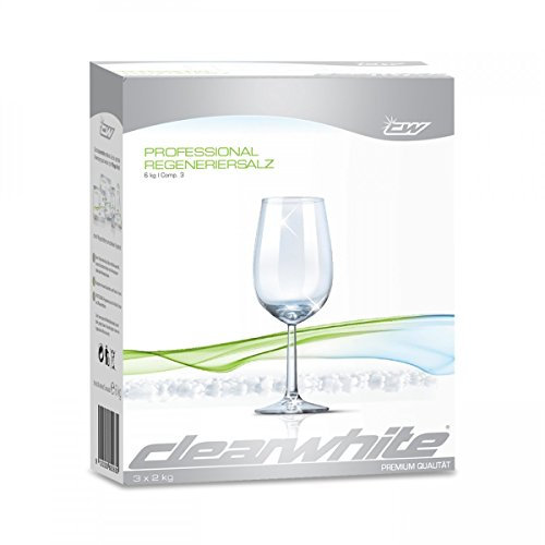 Clearwhite Power - Sale rigenerante grosso da 6 kg, 3 x 2 kg, in scatola di cartone professionale per lavastoviglie
