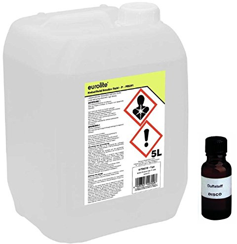 5 Liter Eurolite P (Profi) Nebelfluid + 30 ml Duftstoff Disco-Energy, Smoke-Fluid, Nebel-Fluid-Flüssigkeit für Nebelmaschine (5 L Fluid -P- + Duft Disco-Energy)